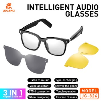 Lunettes Connectées JG-826 "Triple Style" – Système 3-en-1 Magnétique