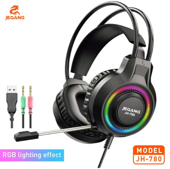Casque Gamer JH-780 – Réduction de Bruit – Arceau Suspendu Anti-Pression – RGB