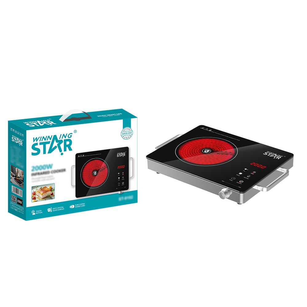 Plaque de cuisson vitrocéramique électrique ST-9102 WINNINGSTAR à vapeur, tactile