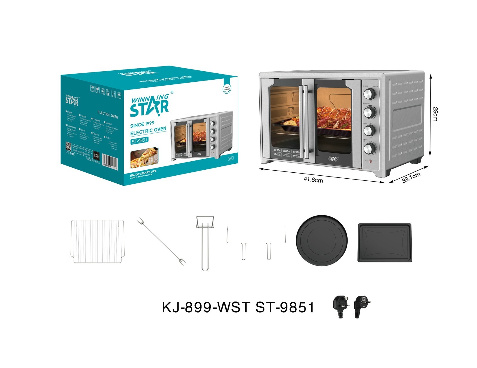 Four à portes françaises ST-9851 WINNINGSTAR 75 L