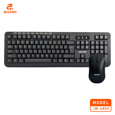 Combo Sans Fil JW-6800 – Clavier Multimédia Ultra-Léger (448g) & Souris 1600 DPI – Durabilité 10M de Clics – Impression UV Haute Résistance
