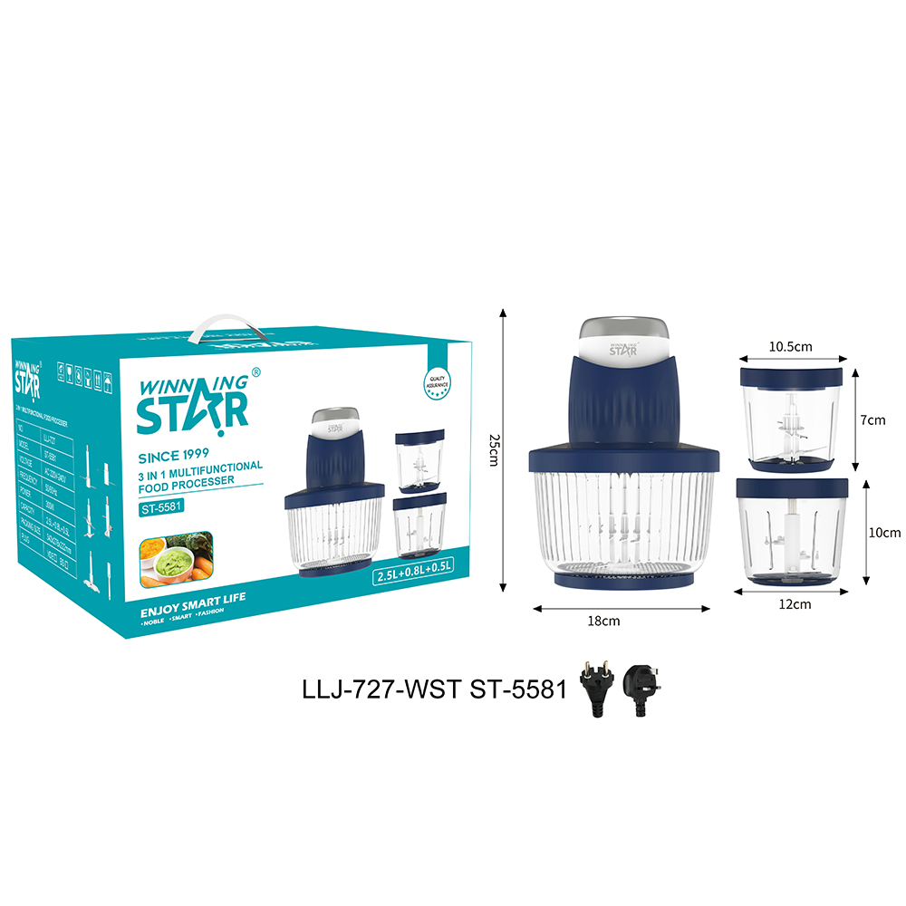 Robot culinaire ST-5581 WINNINGSTAR 3 en 1, 2,5 L, à 4 lames