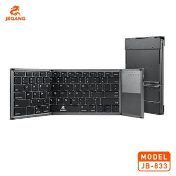 Clavier Bluetooth Pliable JB-833 – Pavé Numérique Intégré – Touchpad Haute Précision – Fermeture Magnétique – Batterie Lithium & Veille Intelligente