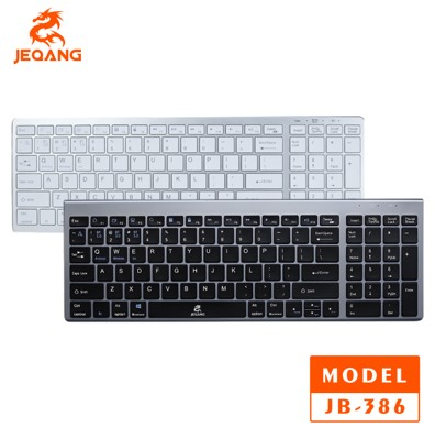 Clavier JB-386 Dual-Mode – Bluetooth & 2.4G Sans Fil – Pavé Tactile avec Clics Dédiés – Design Compact & Slim – Installation Plug & Play