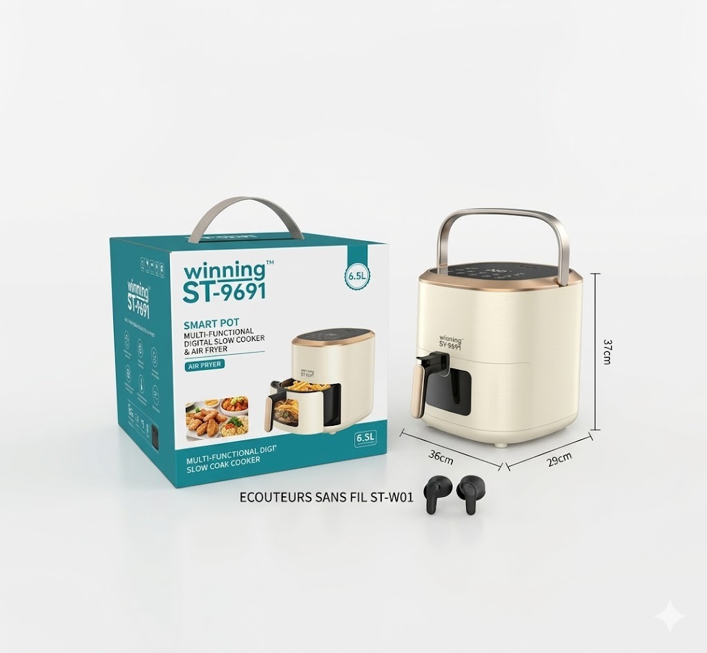 Friteuse à air chaud ST-9691 WINNINGSTAR 3,2 L, 1200 W, tactile