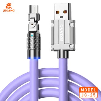 Câble Gaming Android JC-25 – Connecteur Coude 180° – Silicone Ultra-Épais