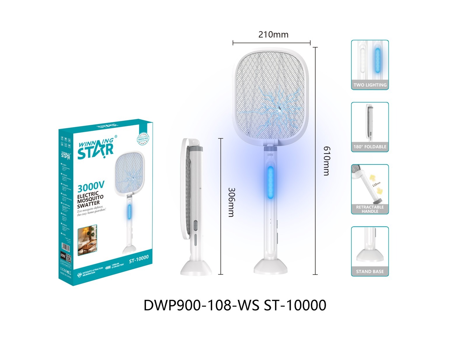 Tapette à moustiques électrique ST-10000 WINNINGSTAR