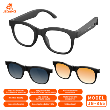 Lunettes Connectées JG-865 – Traduction Instantanée par IA & Audio Bluetooth