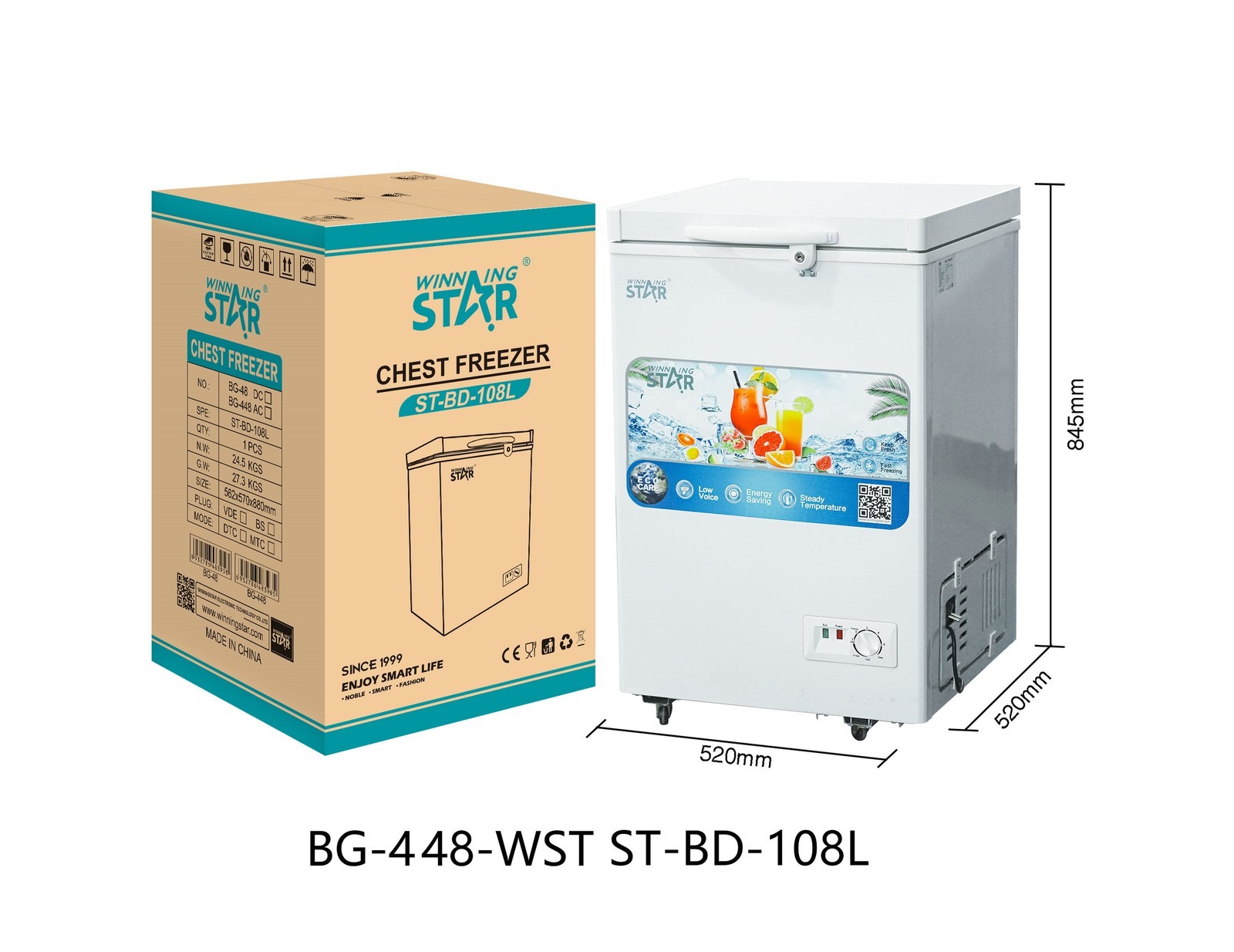 Congélateur ST-BD-108L WINNINGSTAR 108 L - Blanc