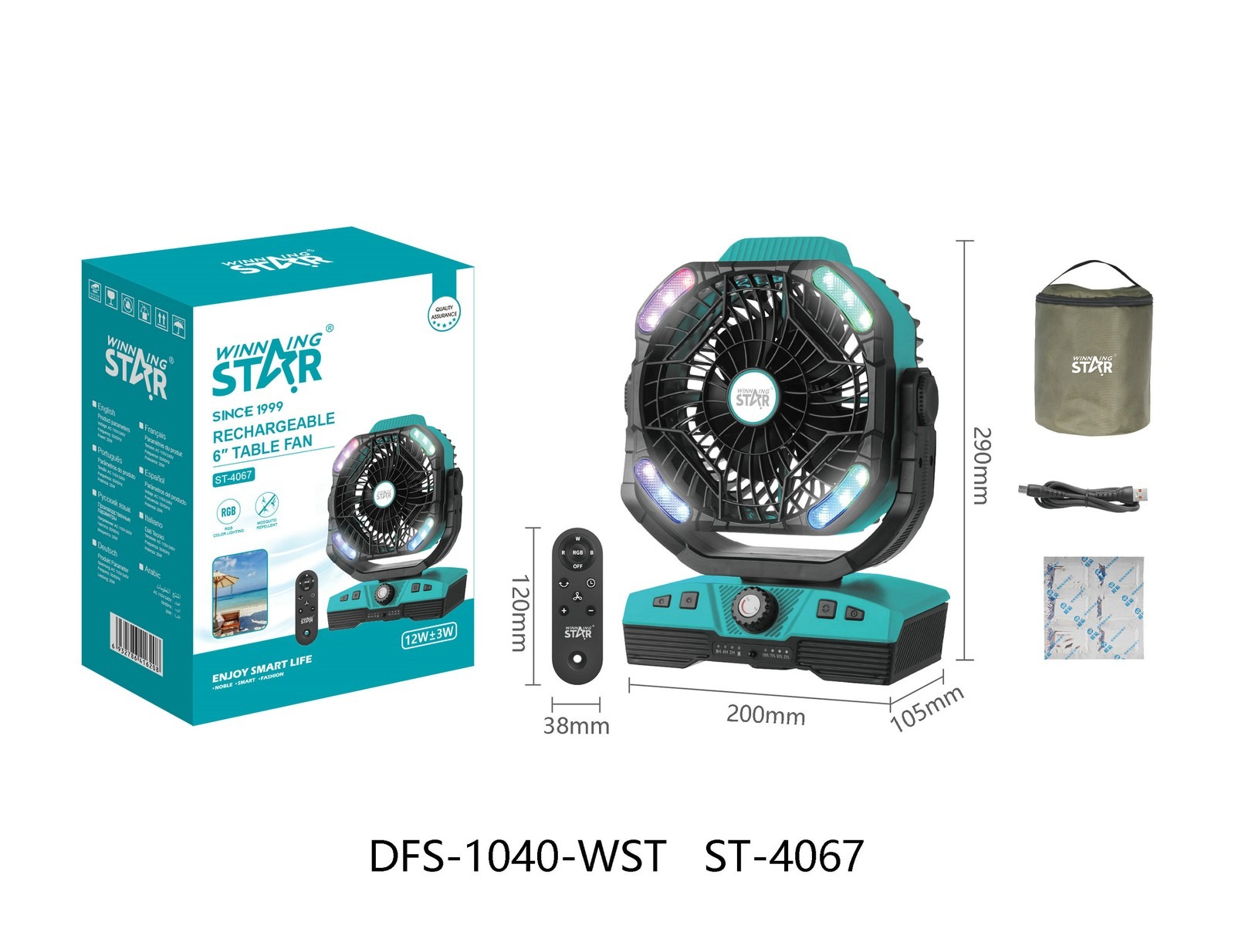 Ventilateur électrique ST-4067 WINNINGSTAR 5 L