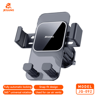 Support Magnétique JQ-092 pour Grille d'Aération – Système de Boucle à Clipser (Snap-on) – Rotation 360° – Pour Smartphones 4.7" à 6.9" – Design Compact en ABS