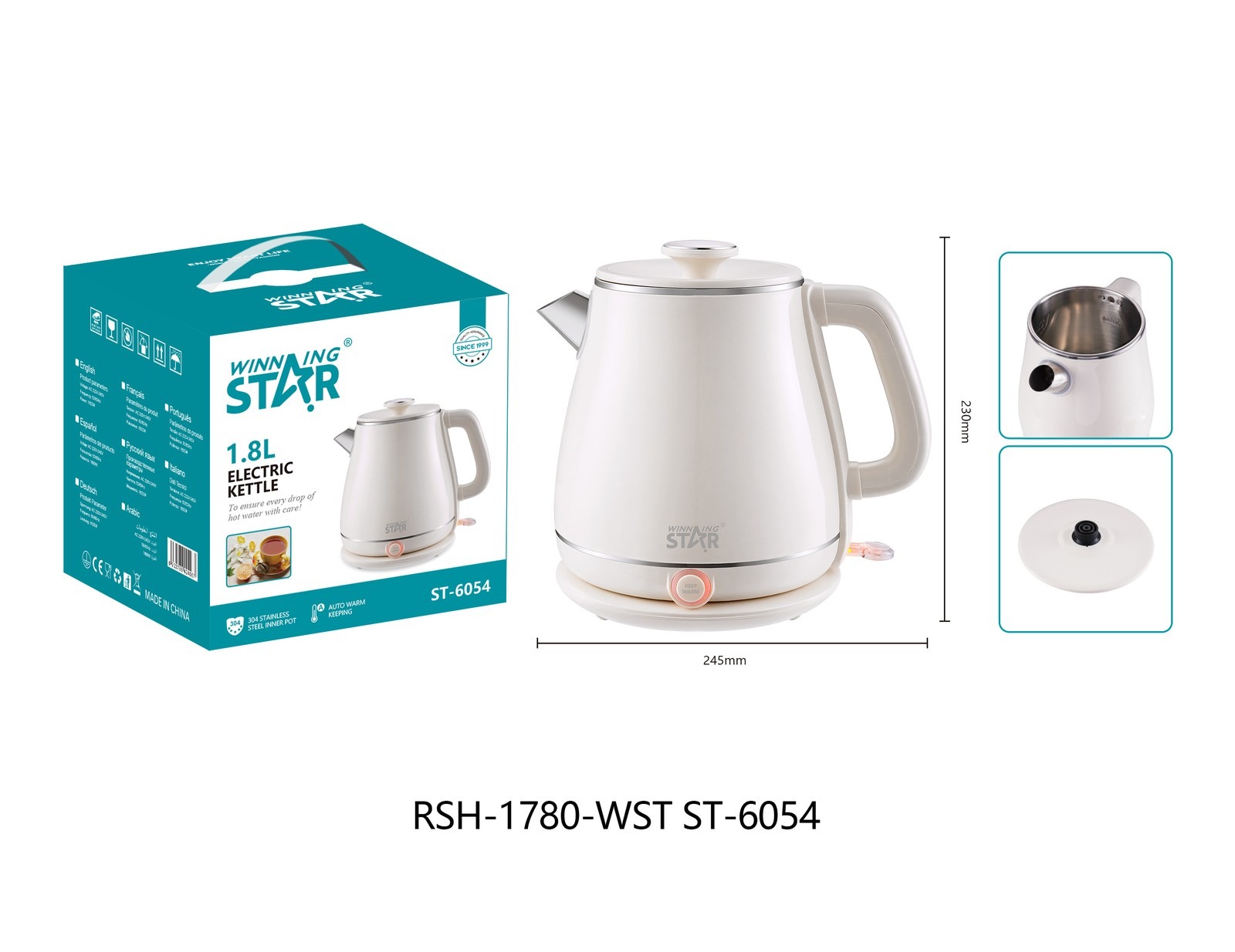 Bouilloire électrique ST-6054 WINNINGSTAR 1,8 L