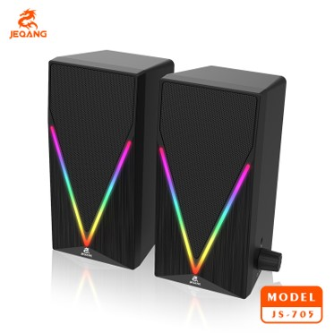Système d'Enceintes Smart RGB JS-705 – Son Surround 360° – USB & Jack 3.5mm