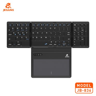 Clavier Bluetooth Pliable JB-836 – Pavé Tactile XXL – Design Ultra-Mince (6mm) – Gestion d'Énergie Intelligente – Finition Précision