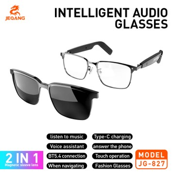 Lunettes Connectées JG-827 Hybrid – Duo de Verres Magnétiques & Son Hi-Fi