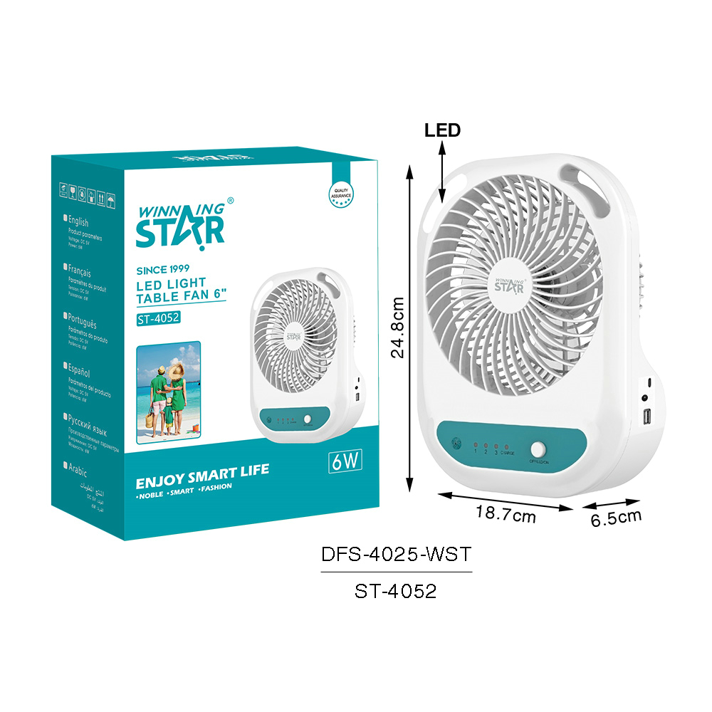 Ventilateur électrique ST-4052 WINNINGSTAR rechargeable