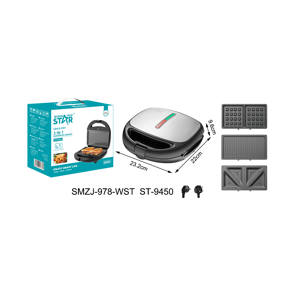 Appareil à sandwichs ST-9450 WINNINGSTAR 3 en 1