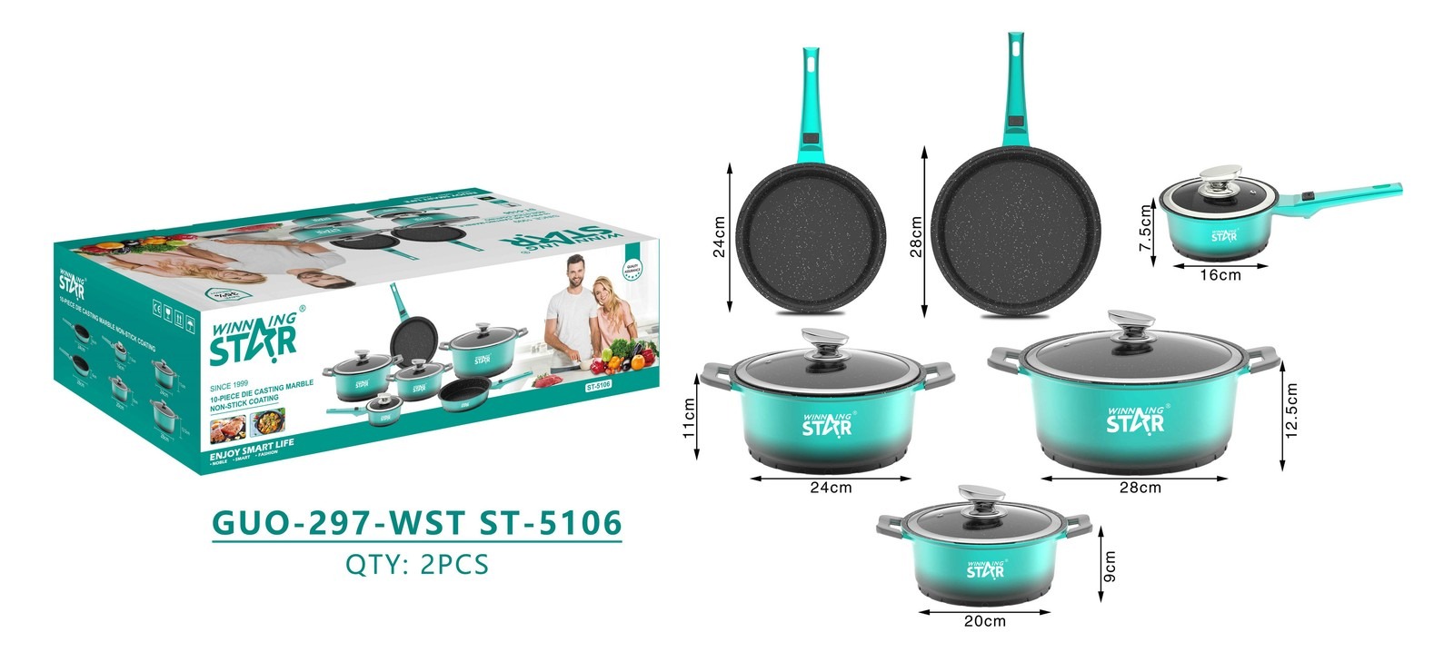 Batterie de cuisine antiadhésive ST-5106 WINNINGSTAR 1,3 L