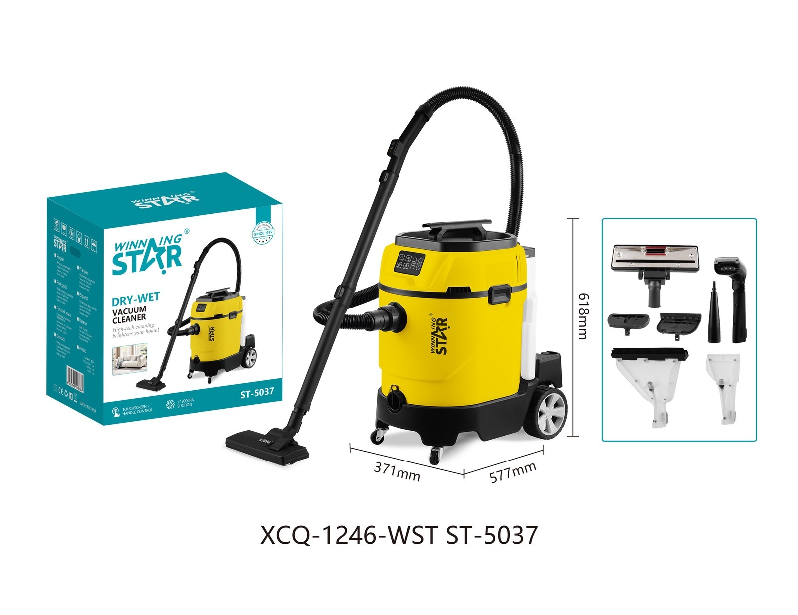 Aspirateur ST-5037 WINNINGSTAR à vapeur, 35 L, tactile