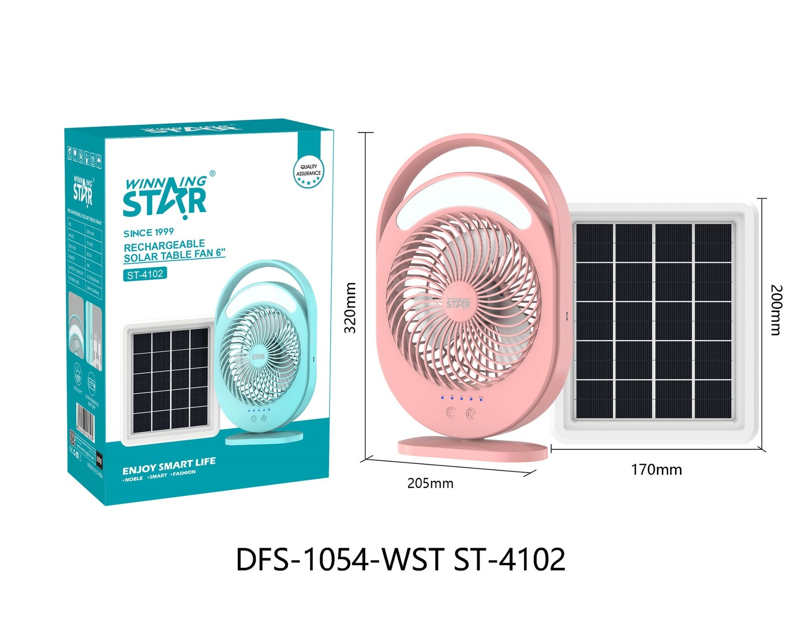 Ventilateur électrique ST-4102 WINNINGSTAR solaire