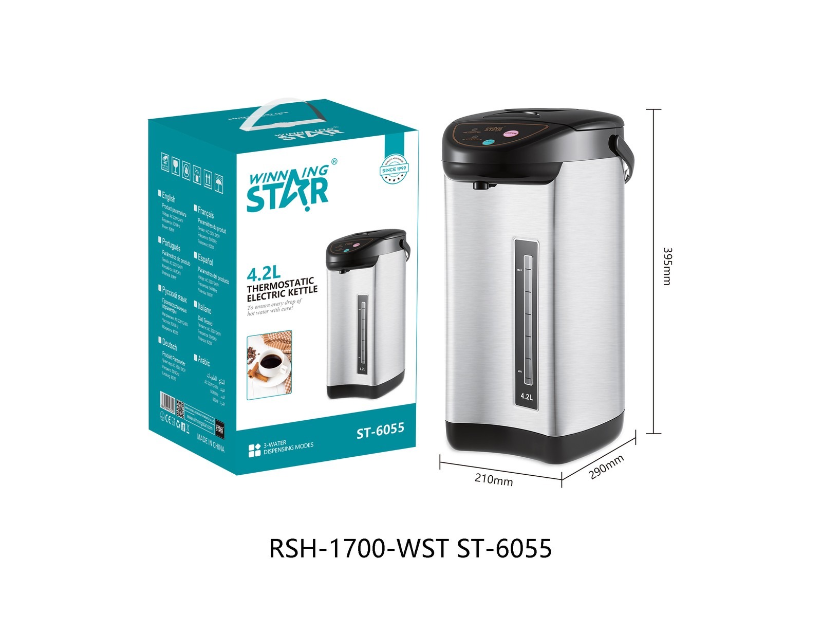 Bouilloire électrique ST-6055 WINNINGSTAR 4,2 L, tactile
