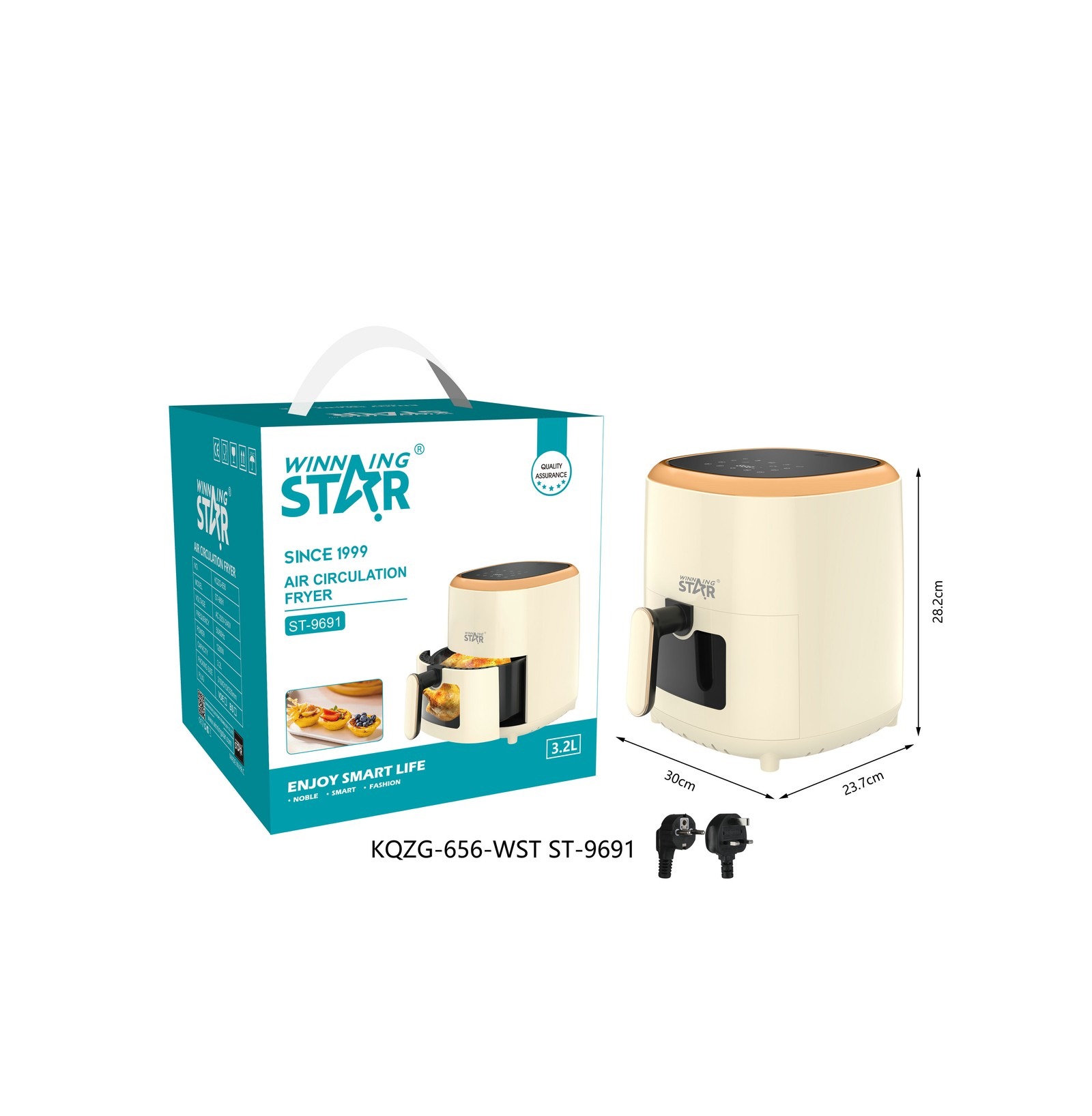 Friteuse à air chaud ST-9691 WINNINGSTAR 3,2 L, 1200 W, tactile