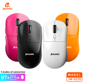 Souris Triple Mode JW-D235 (Filaire + 2.4G + Bluetooth) – Haute Précision 6400 DPI – 6 Boutons (6D) – Batterie Rechargeable – Compatible Mac & Windows