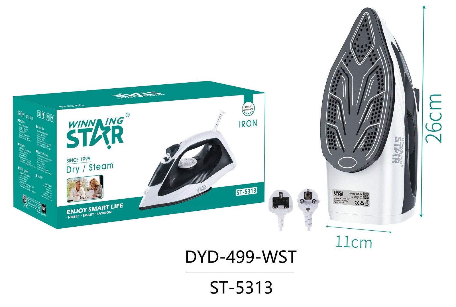 Fer à repasser ST-5313 WINNINGSTAR à vapeur, 2000 W