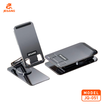 Support Bureau Rotatif JQ-051 – Aluminium Sablé – Rotation 360° & Silicone