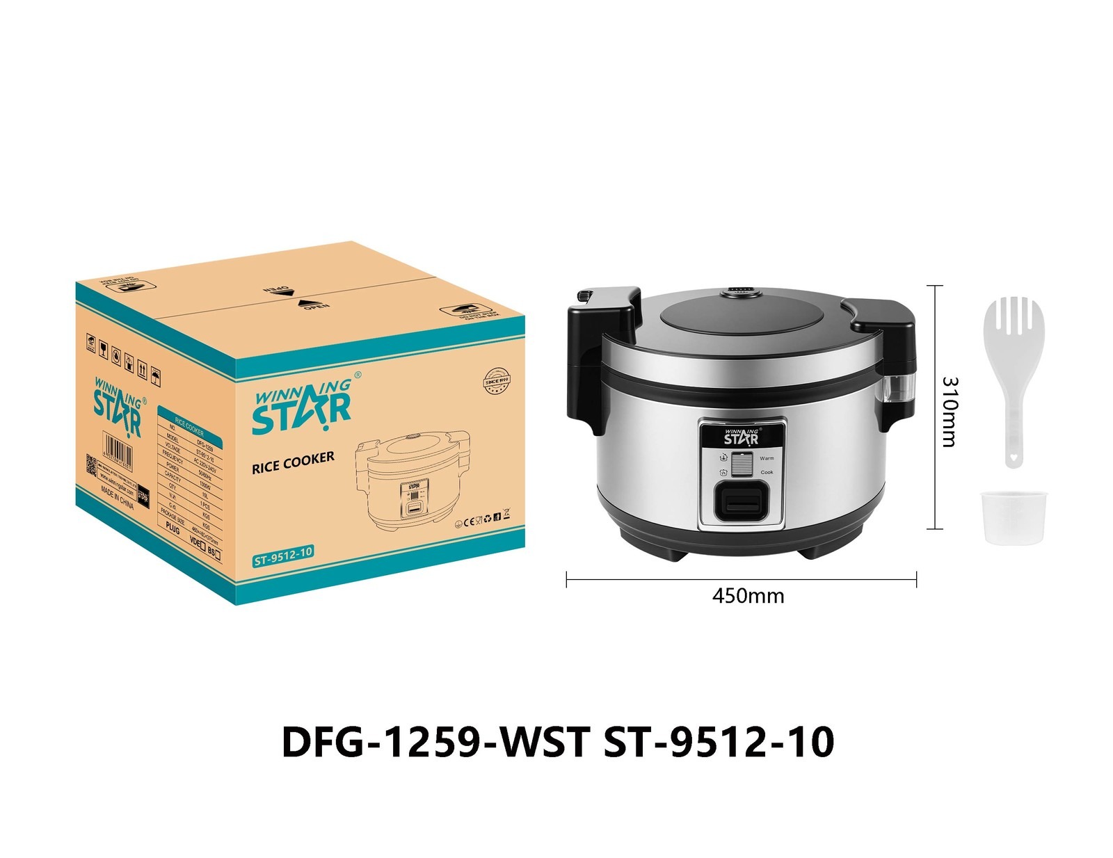 Cuiseur à riz ST-9512-10 WINNINGSTAR 10 L, 1300 W