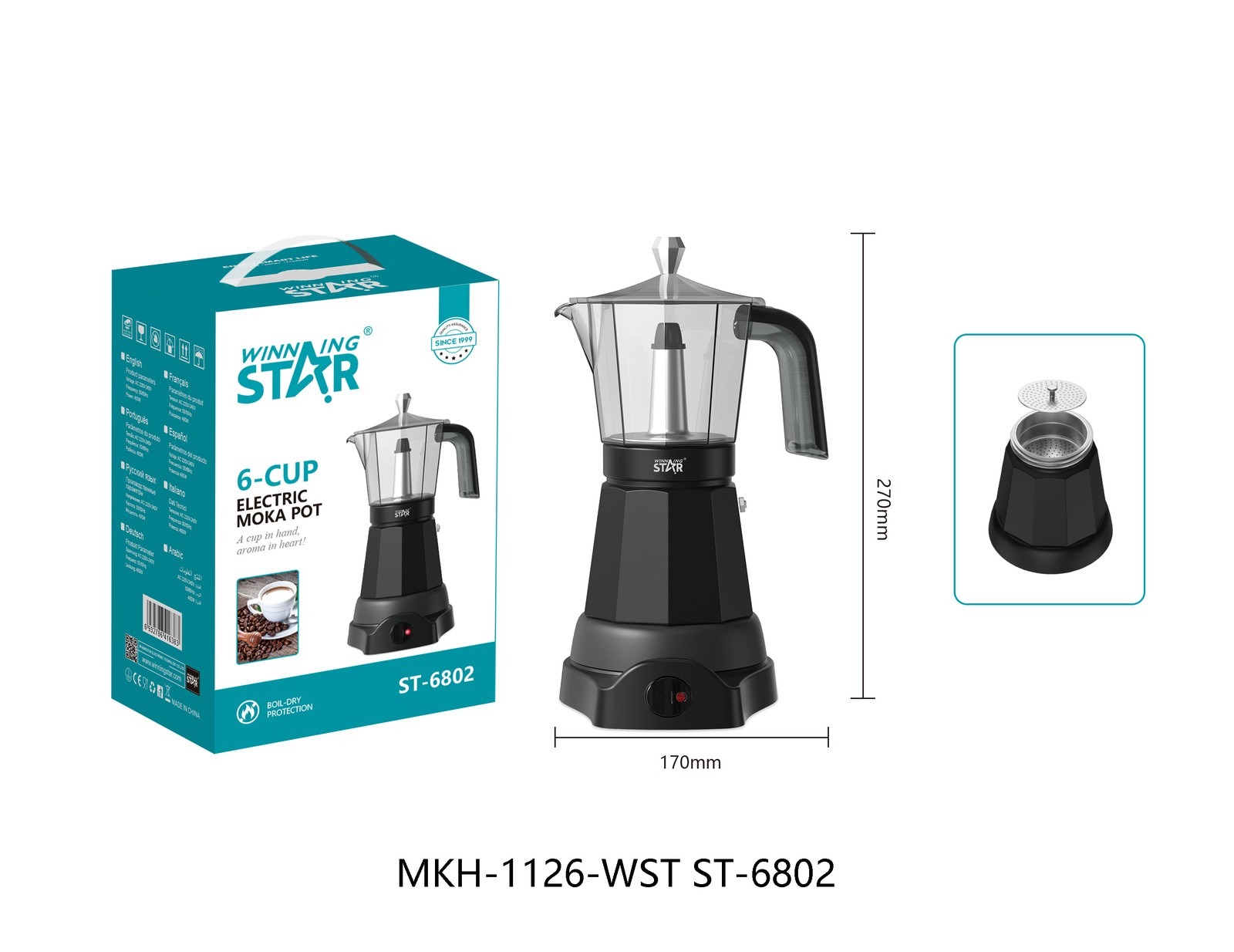 Bouilloire électrique ST-6802 WINNINGSTAR