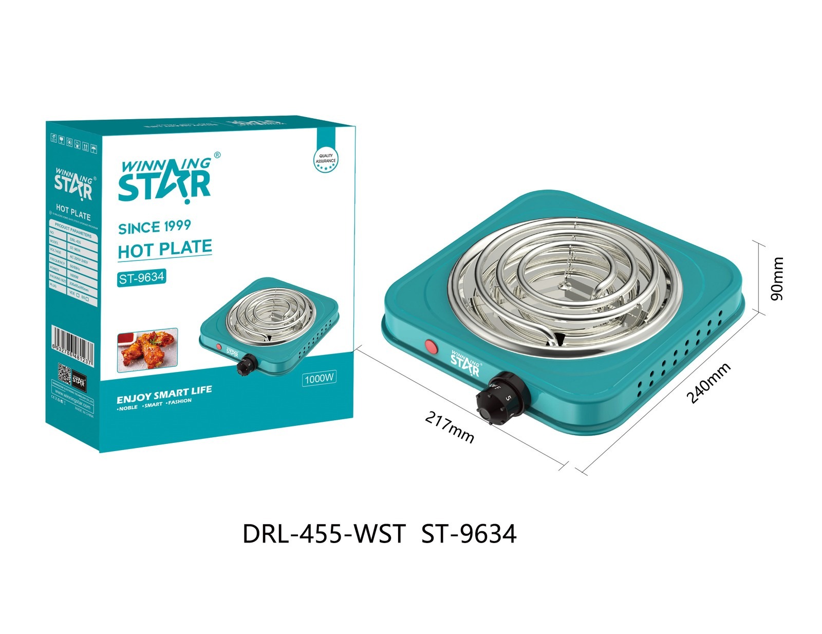 Plaque chauffante électrique ST-9634 WINNINGSTAR 1000 W