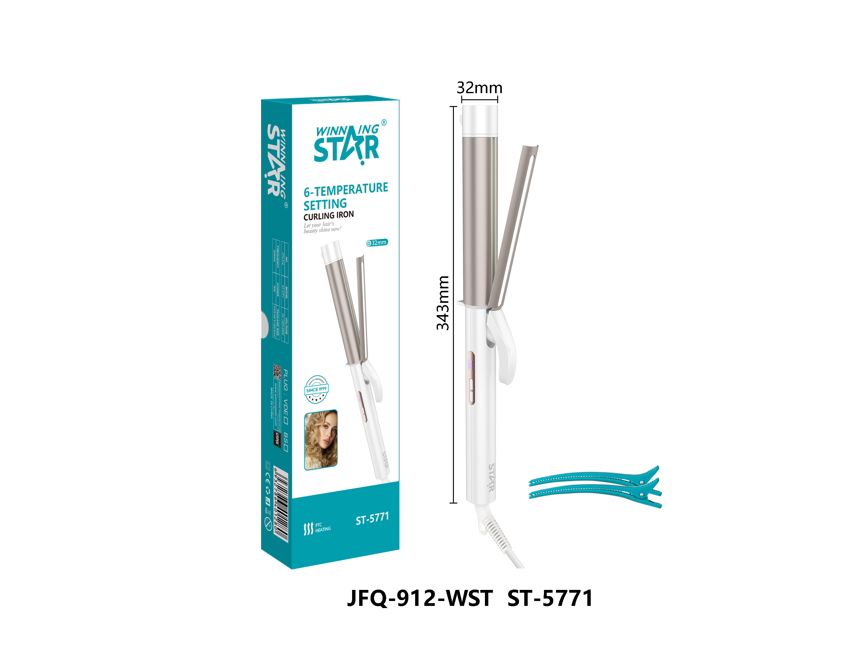 Fer à friser ST-5771 WINNINGSTAR avec affichage numérique