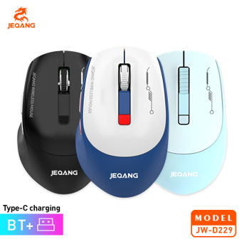 Souris Gaming JW-D229 Dual-Mode (2.4G + Bluetooth) – Design Ergonomique 6D – Rechargeable Type-C – Précision 1600 DPI – Pour PC, Mac & Gaming