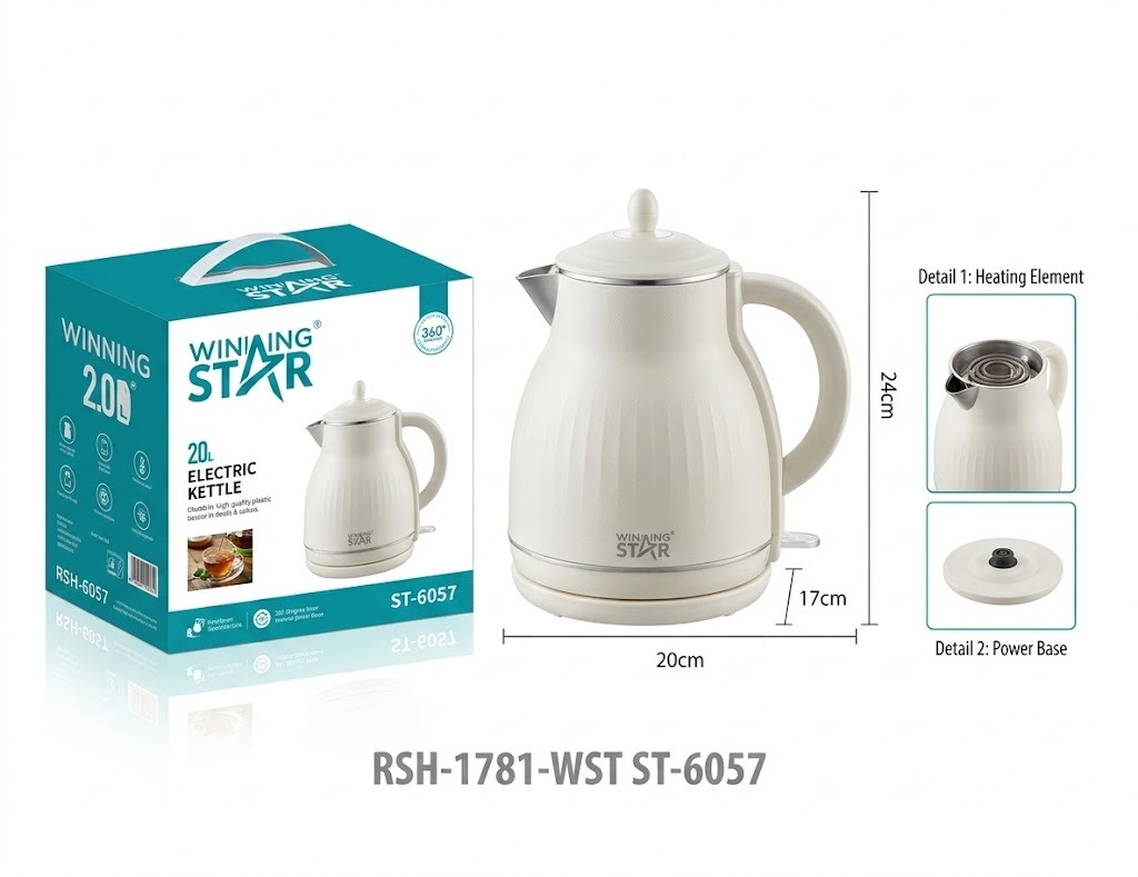 Bouilloire électrique ST-6057 WINNINGSTAR 2 L, 1600 W