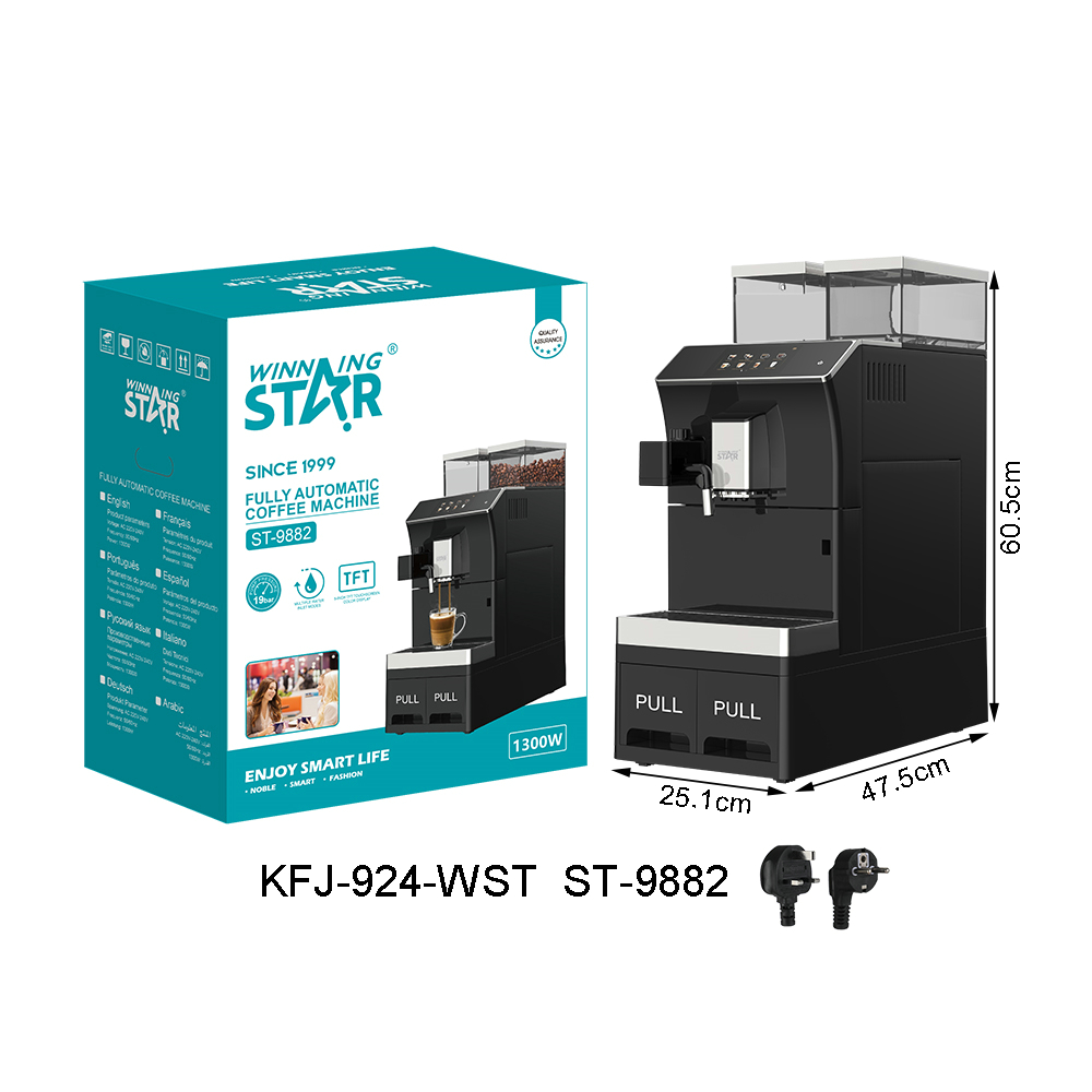 Machine à café ST-9882 WINNINGSTAR professionnel, entièrement automatique, à vapeur
