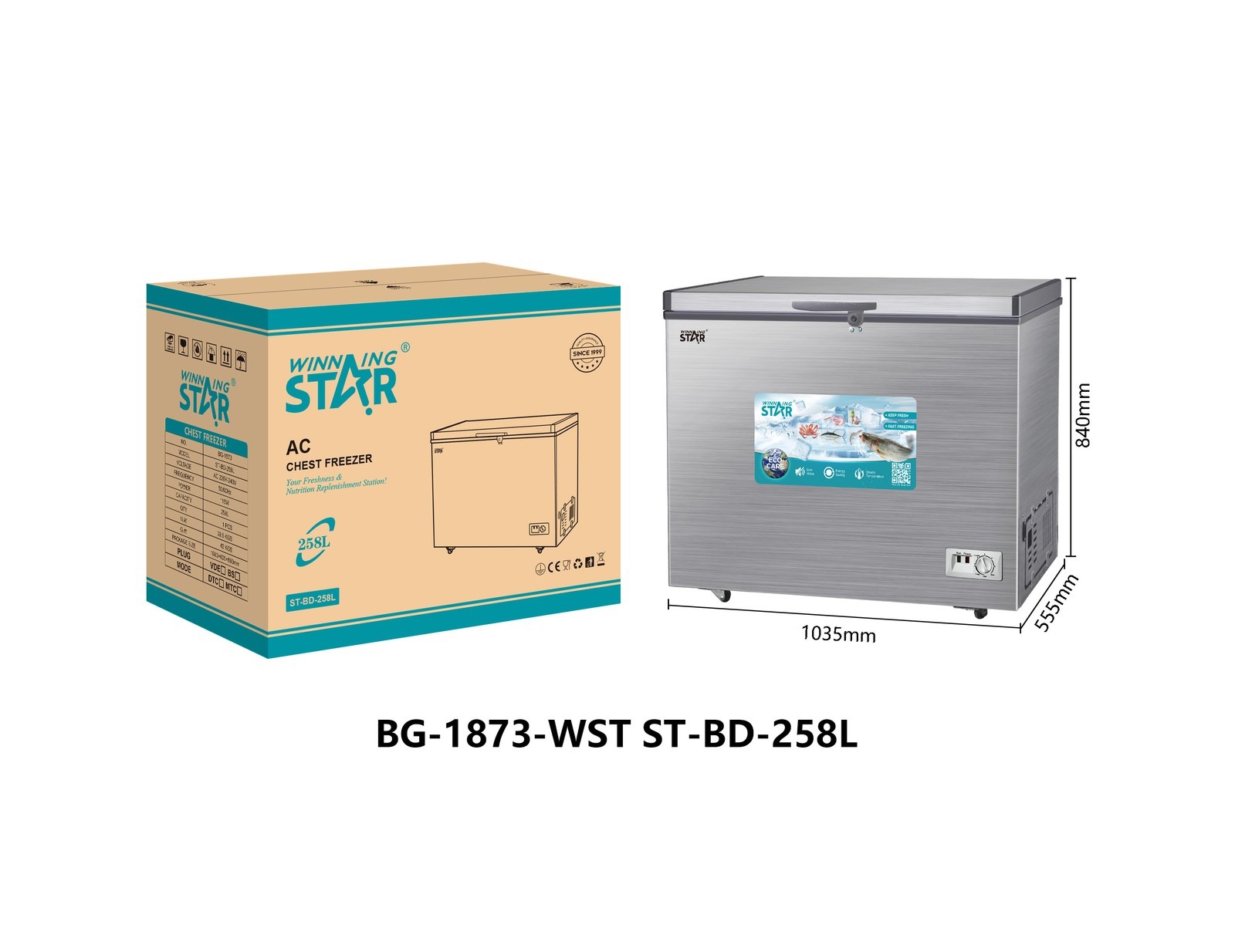 Congélateur ST-BD-258L WINNINGSTAR 258 L - Blanc