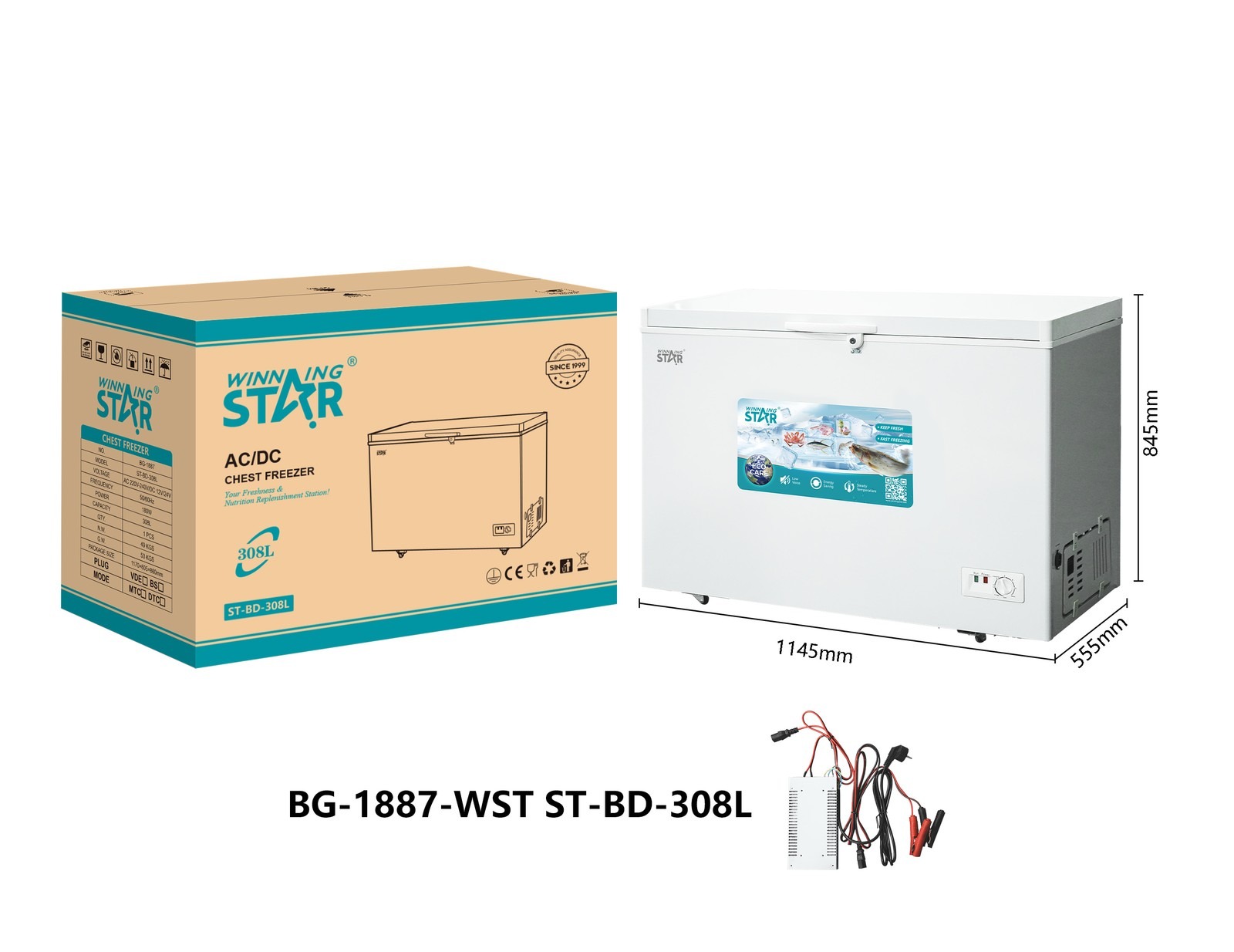 Congélateur ST-BD-308L WINNINGSTAR 308 L - Blanc
